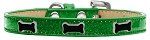 Black Bone Widget Dog Collar (Color/Size: Emerald Green Ice Cream Size 18)