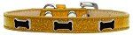 Black Bone Widget Dog Collar (Color/Size: Gold Ice Cream Size 18)