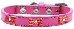 Red Glitter Bow Widget Dog Collar