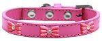 Pink Glitter Bow Widget Dog Collar (Color/Size: Bright Pink Size 16)