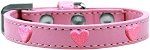 Pink Glitter Heart Widget Dog Collar (Color/Size: Light Pink Size 16)