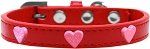 Pink Glitter Heart Widget Dog Collar (Color/Size: Red Size 16)