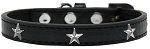 Silver Star Widget Dog Collar (Color/Size: Black Size 16)