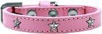 Silver Star Widget Dog Collar (Color/Size: Light Pink Size 16)