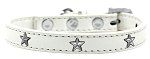 Silver Star Widget Dog Collar (Color/Size: White Size 16)