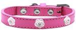 Light Pink Rose Widget Dog Collar (Color/Size: Bright Pink Size 16)