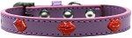 Red Glitter Lips Widget Dog Collar (Color/Size: Lavender Size 16)