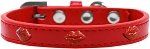 Red Glitter Lips Widget Dog Collar (Color/Size: Red Size 16)